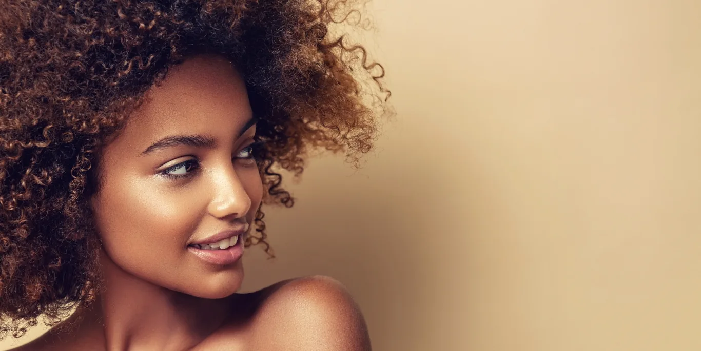 Black woman with tight skin